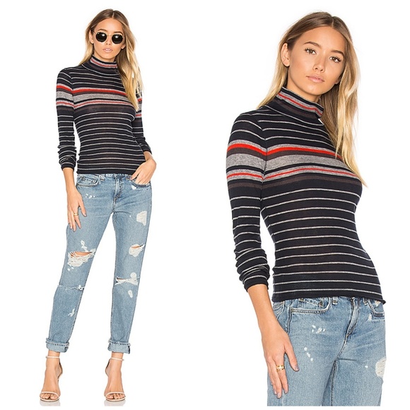 Rag & Bone Salute Stripe Turtleneck Ribbed Sweater - Picture 2 of 6